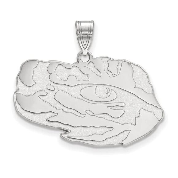 10k White Gold Louisiana State Large Mascot Pendant